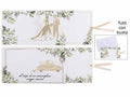 Biglietti scorrevoli di auguri sposi / Matrimonio con stampa dorata, fiocchetto, set da 24 pezzi, cm 19,5 x 11 H