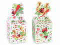Scatole regalo in carta con stampa simboli portafortuna cornetto, coccinella, set da 80 pezzi, cm8,5x8,5x10H (con decoro20)