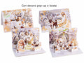 Biglietti di auguri di Natale con decori pop-up paesaggio innevato, set da 36 pezzi, cm 17 x 11,5 H