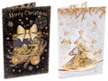 Biglietti di auguri natalizio con finestra trasparente che contiene paillettes, set da 36 pezzi, cm 11,5 x 17 H
