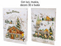 Biglietti di auguri di Natale con luce, musica natalizia, decori in 3D e busta, set da 24 pezzi, cm 14,5 x 20 H