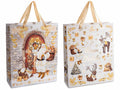 Sacchetti / buste di Natale di dimensione grande in carta con decori natalizi, set da 20 pezzi, cm 26 x 10 x 32 H