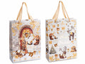 Sacchetti / buste di Natale di dimensione media in carta con decori natalizi, set da 36 pezzi, cm 18 x 8 x 24 H