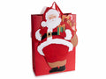 Sacchetti / buste regalo natalizie in carta con manici e decorazione, set da 15 pezzi, cm 30 x 12 x 42 H