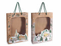 Sacchetti / buste regalo di Natale in carta kraft di dimensioni grandi, set da 20 pezzi, cm 24 x 8 x 33 H
