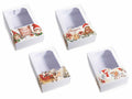 Set di 24 scatole regalo di Natale in carta bianca con finestra a vetrinetta trasparente e card natalizia, cm 15 x 22 x 7 H