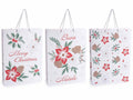 Sacchetti / buste di dimensione grande in carta natalizia decorata con stelle, set da 36 pezzi, cm 24 x 8 x 33 H