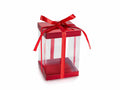 Scatoline regalo rosse in PVC con base e coperchio in carta rigida, set da 20 pezzi, cm 12 x 12 x 17 H