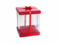 Scatoline regalo rosse in PVC con base e coperchio in carta rigida, set da 14 pezzi, cm 20 x 20 x 25 H
