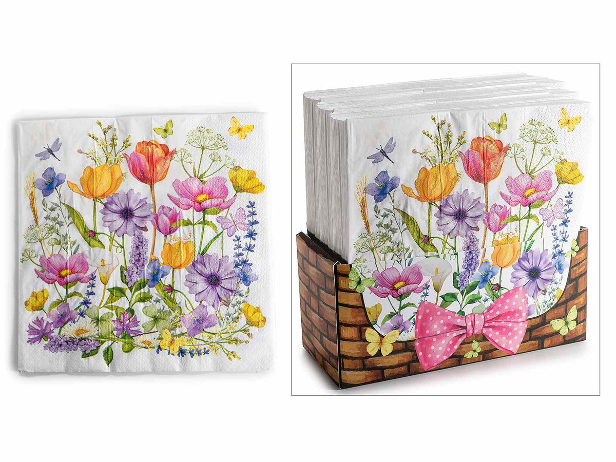 Tovaglioli in carta con stampa floreale, set da 24 pezzi, Aperto: cm 33 x 33 H