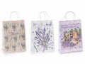 Sacchetti / buste in carta di dimensione grande con decori lavanda, set da 36 pezzi, cm 25,5 x 12,5 x 33 H