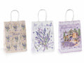 Sacchetti / buste in carta di dimensione media con decori lavanda, set da 36 pezzi, cm 18,5 x 9,5 x 25,5 H