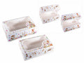 Scatole portacolomba / porta dolci pasquali in carta con vetrinetta trasparente, set da 16 pezzi, cm 22,5 x 15 x 7 H