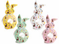 Confezione regalo a forma di coniglio pasquale con base per uovo, finestra, set da 80 pezzi, cm 12 x 6 x 23,5 H