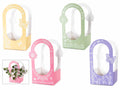 Cestini per fiori sagomati in carta colorata con manici, decoro farfalle, set da 40 pezzi, cm13x12,5x7H (con manici25)