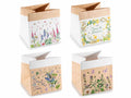Sacchetti in carta bianca e kraft con stampa floreale, set da 24 pezzi, cm 16 x 15 x 16 H