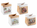 Sacchetti in carta bianca e kraft con fantasia primaverile, set da 24 pezzi, cm 16 x 15 x 16 H