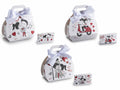 Set scatoline regalo in carta con stampa innamorati, fiocco di chiusura, set da 30 pezzi, cm 8,5x4x7 H (con manici8,5)