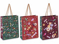 Sacchetti / buste medie con manici ritorti e stampa tema cioccolato / dolcetti, set da 42 pezzi, cm 19 x 8 x 24,5 H