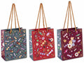 Set di 48 sacchetti / buste piccole con manici ritorti e stampa tema cioccolato / dolcetti, cm 11,5 x 6 x 14,5 H