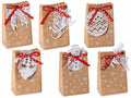 Set di 36 sacchetti natalizi in carta kraft con stampa a tema, fiocco e tag sagomato, cm 11,5 x 7 x 18 H