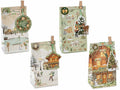 Sacchetti regalo di Natale in carta con molletta, tag sagomato, sticker, set da 40 pezzi, cm 12 x 8 x 22,5 H
