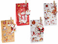 Sacchetti regalo di Natale in carta con molletta, tag sagomato, sticker, set da 40 pezzi, cm 12 x 8 x 22,5 H