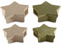 Scatole in carta a forma di stella ad effetto velluto in set da due pezzi, set da 2 pezzi, Grande: cm 23,5x22,5x7 H