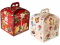 Scatole natalizie in carta colorata per panettone / pandoro con manico, set da 14 pezzi