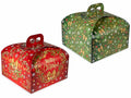 Scatole natalizie in carta colorata per panettone / pandoro con manico, set da 12 pezzi