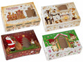 Scatole di Natale in carta con stampa a tema e finestra trasparente, set da 20 pezzi, cm 22,5 x 15,5 x 7 H