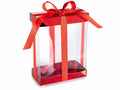 Scatole regalo rosse in PVC con base e coperchio in carta rigida, impreziosite, set da 20 pezzi, cm 13 x 6,5 x 17 H