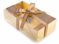 Scatole regalo champagne in PVC con finestra trasparente, impreziosite, set da 18 pezzi, cm 29 x 16 x 8,5 H