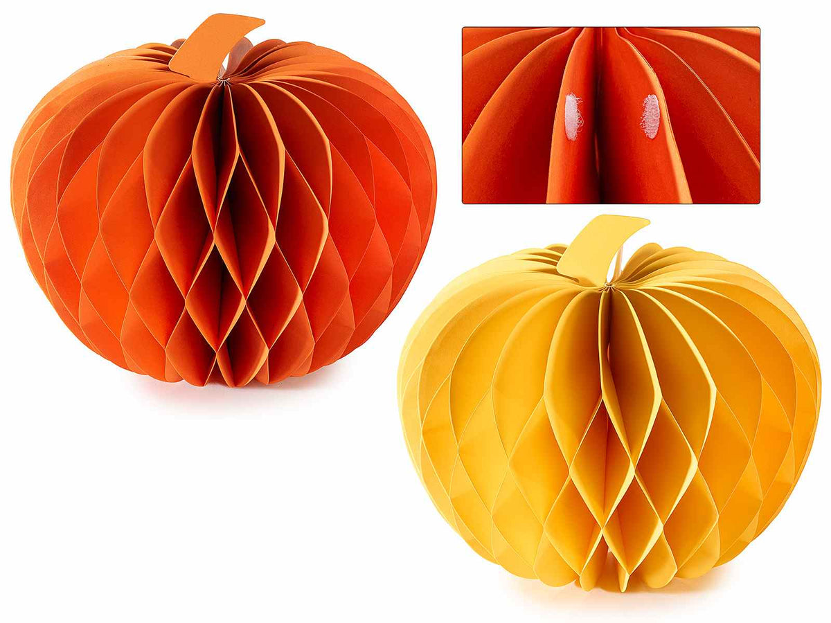 Zucche decorative pieghevoli in carta a nido d'ape, ideale per allestimenti, set da 10 pezzi, Ø 27 cm x 23 H