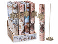 Stick di incenso con porta incenso in metallo ad fiocco di neve. Confezione, set da 16 pezzi, Stick: cm 25,5 H
