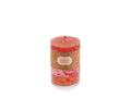 Candela cilindrica arancione fiamma misura media, set da 4 pezzi, Ø6,7cmx9,5H - Durata:46h
