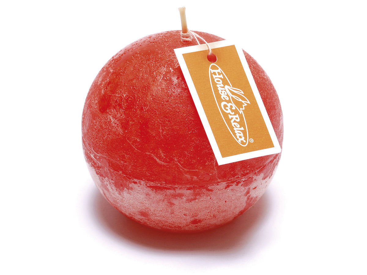 Candela a sfera arancione fiamma, set da 4 pezzi, Ø 8 cm - Durata: 46 h