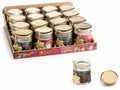 Candele di Natale profumate in vetro con fiocco dorato in espositore, set da 16 pezzi, Candela: Ø 6,5 cm x 8 H