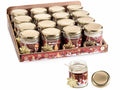 Set di 16 candele profumate natalizie in barattolo di vetro con pendaglio in metallo a fiocco di neve, in espositore da 16 pezzi, Candela: Ø 6,5 cm x 8 H