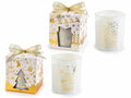Candele natalizie profumate in vasetto di vetro con decori dorati, set da 4 pezzi, Candela: Ø 9 cm x 10 H