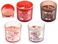 Candele profumate in barattolo vetro satinano con bordo dorato, set da 4 pezzi, Ø 7,5 cm x 7,5 H