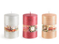 Candele di Natale colorate effetto metallizzato, set da 6 pezzi, Ø 6,5 cm x 10 H