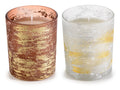 Candele profumate in vasetto di vetro con dettagli dorati, set da 6 pezzi, Ø 7 cm x 8,5 H