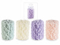 Candele colorate con superficie in rilievo a rose, in confezione singola, set da 4 pezzi, Ø 7,5 cm x 10 H