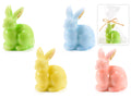 Candele di Pasqua a forma di coniglio colorato effetto lucido con orecchie, set da 4 pezzi, cm 8 x 6 x 9,5 H