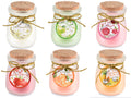 Candele profumate frutti in vasetto di vetro satinato con tappo di sughero, set da 18 pezzi, Ø 5,5 cm x 7,5 H