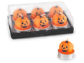Candele tealight a forma di zucca di Halloween in scatola da 6 pezzi, set da 4 pezzi, Candela: Ø 4 cm x 4 H