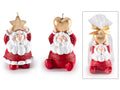 Candele Babbo Natale con stella / cuore in confezione singola, set da 8 pezzi, Ø 7 cm x 12 H