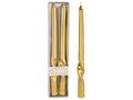 Candele a stelo torchon in color oro metallizzato in scatola da due pezzi, set da 8 pezzi, Ø 2,2 cm x 30 H