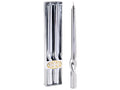 Candele argento metallizzato a stelo torchon in scatola da due pezzi, set da 8 pezzi, Ø 2,2 cm x 30 H